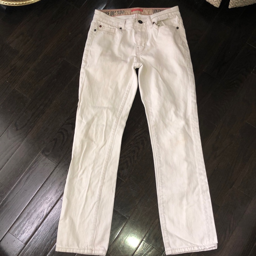 Converse one a star white jeans size 28x30.